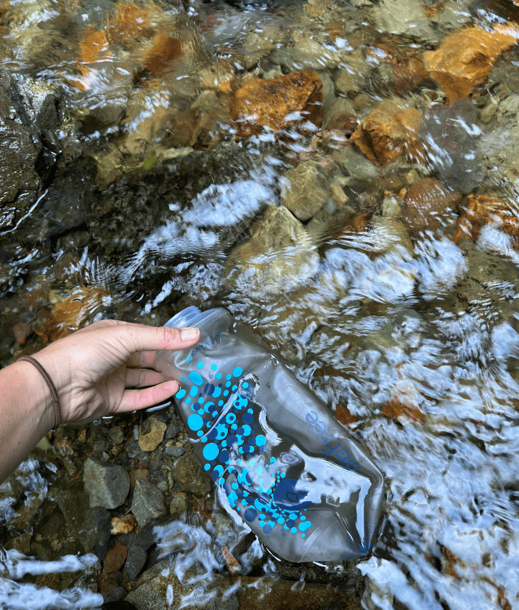The Katadyn Befree water filter is always included in my backpacking kitchen gear bag.
